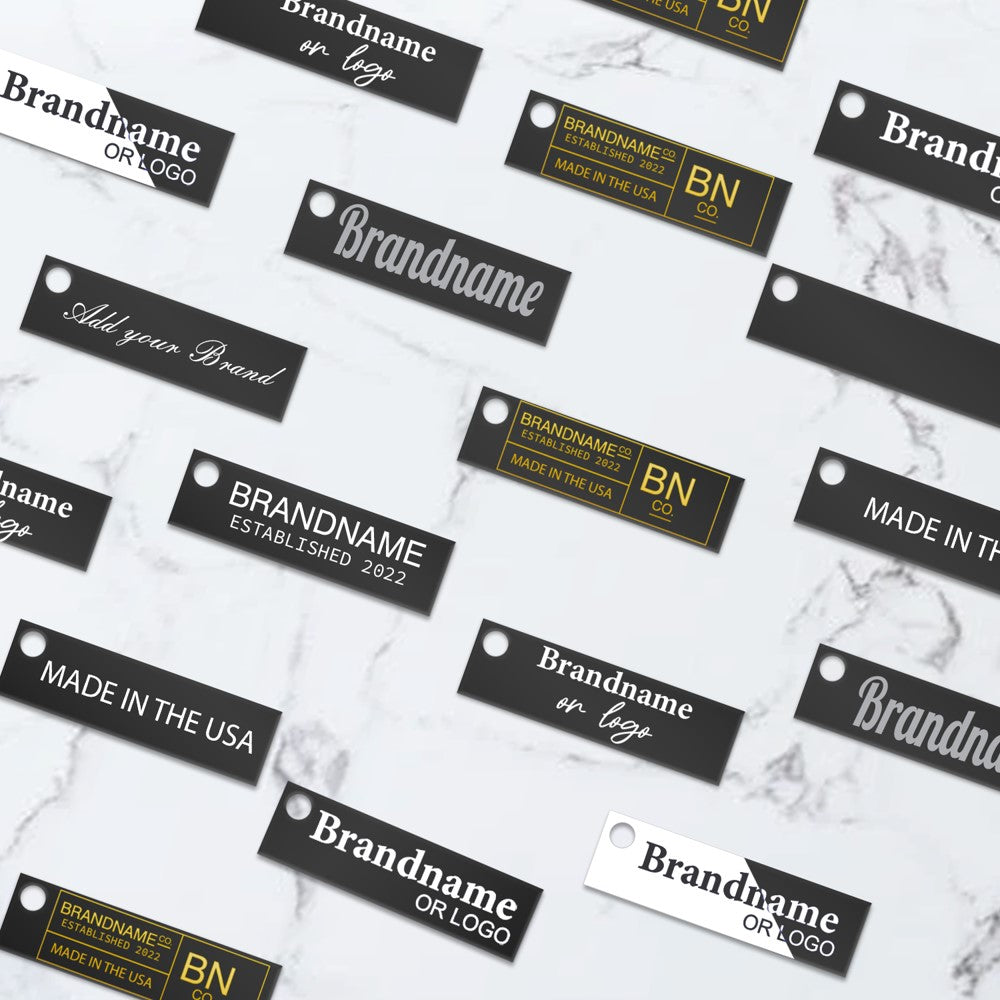 Shimmer Black Custom Hang Tag-Rectangle - 1-3/4" x 1/2"(200 pcs)