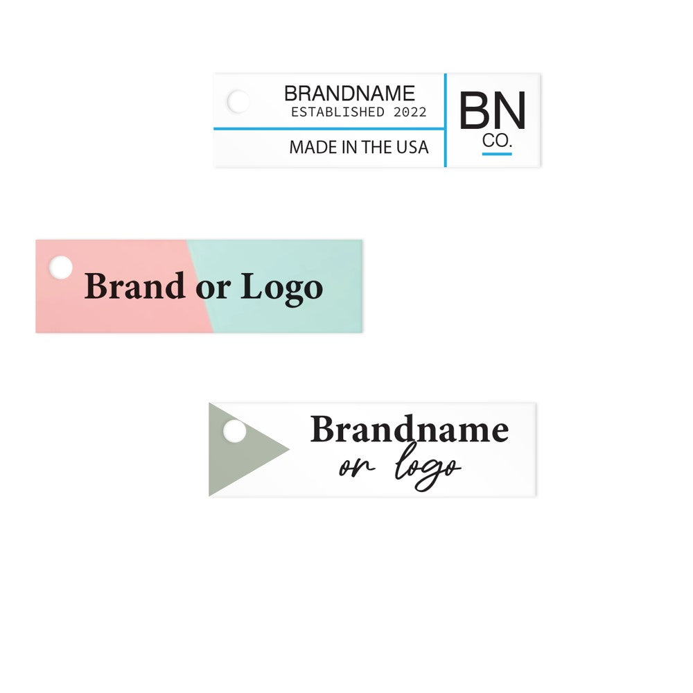 Matte White Custom Hang Tag-Rectangle - 1-3/4" x 1/2"(200 pcs)