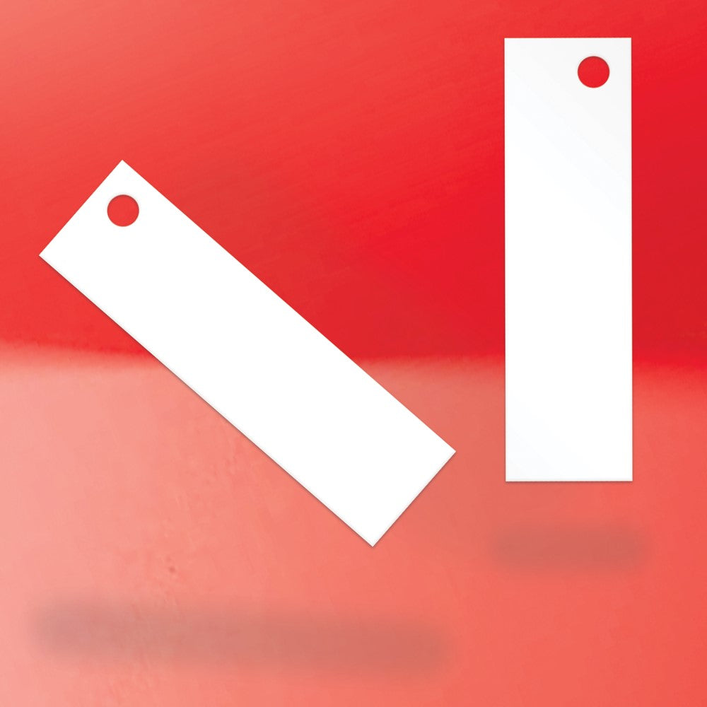 Matte White Custom Hang Tag-Rectangle - 1-3/4" x 1/2"(200 pcs)