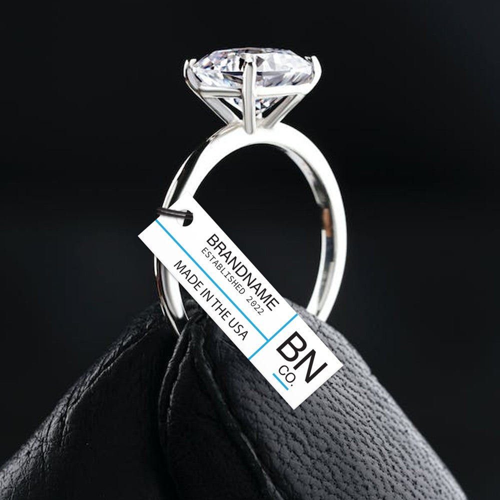 Matte White Custom Hang Tag-Rectangle - 1-3/4" x 1/2"(200 pcs)