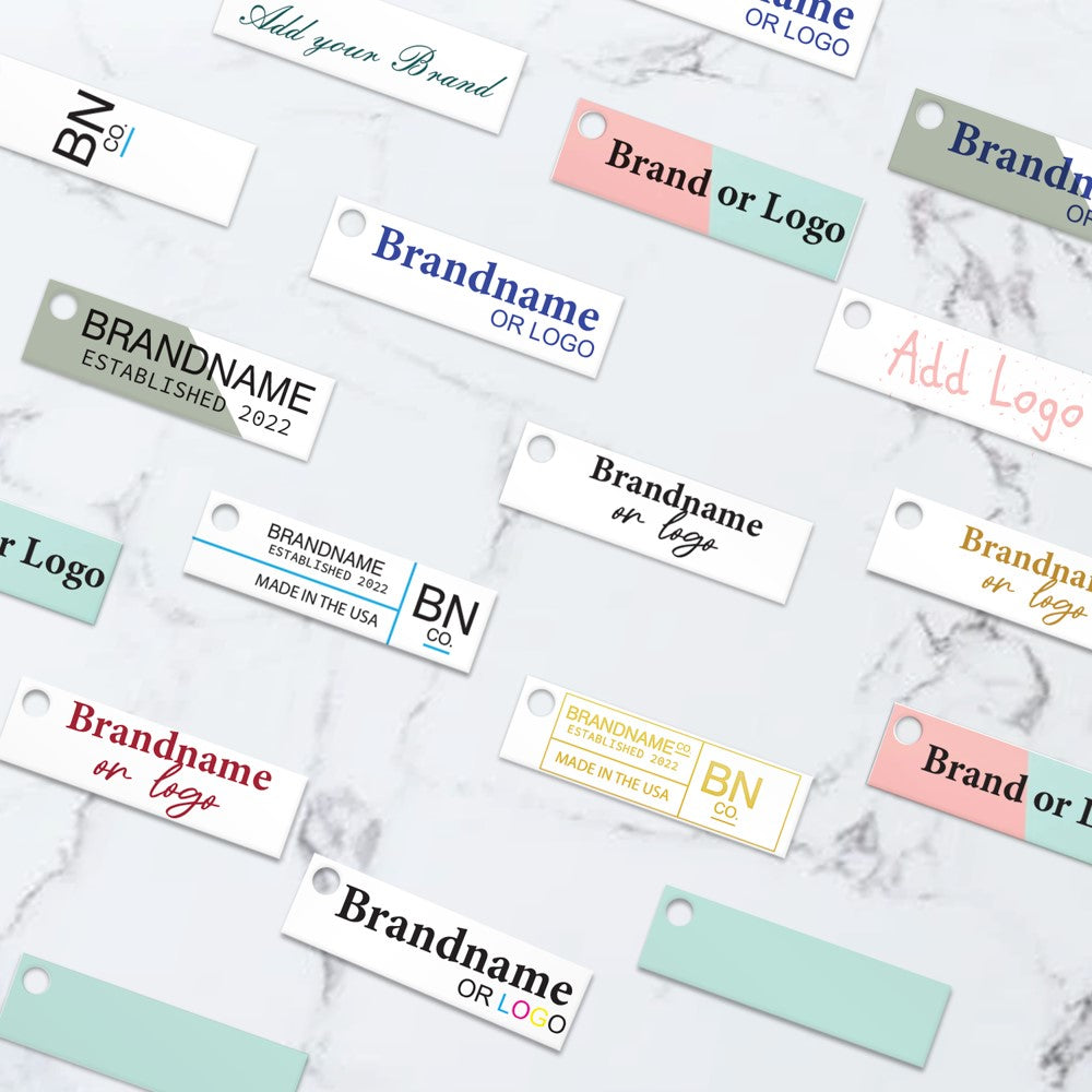 Matte White Custom Hang Tag-Rectangle - 1-3/4" x 1/2"(200 pcs)