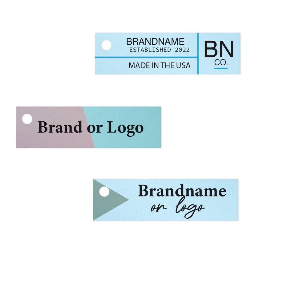 Shimmer Blue Custom Hang Tag-Rectangle - 1-3/4" x 1/2" (200 pcs)