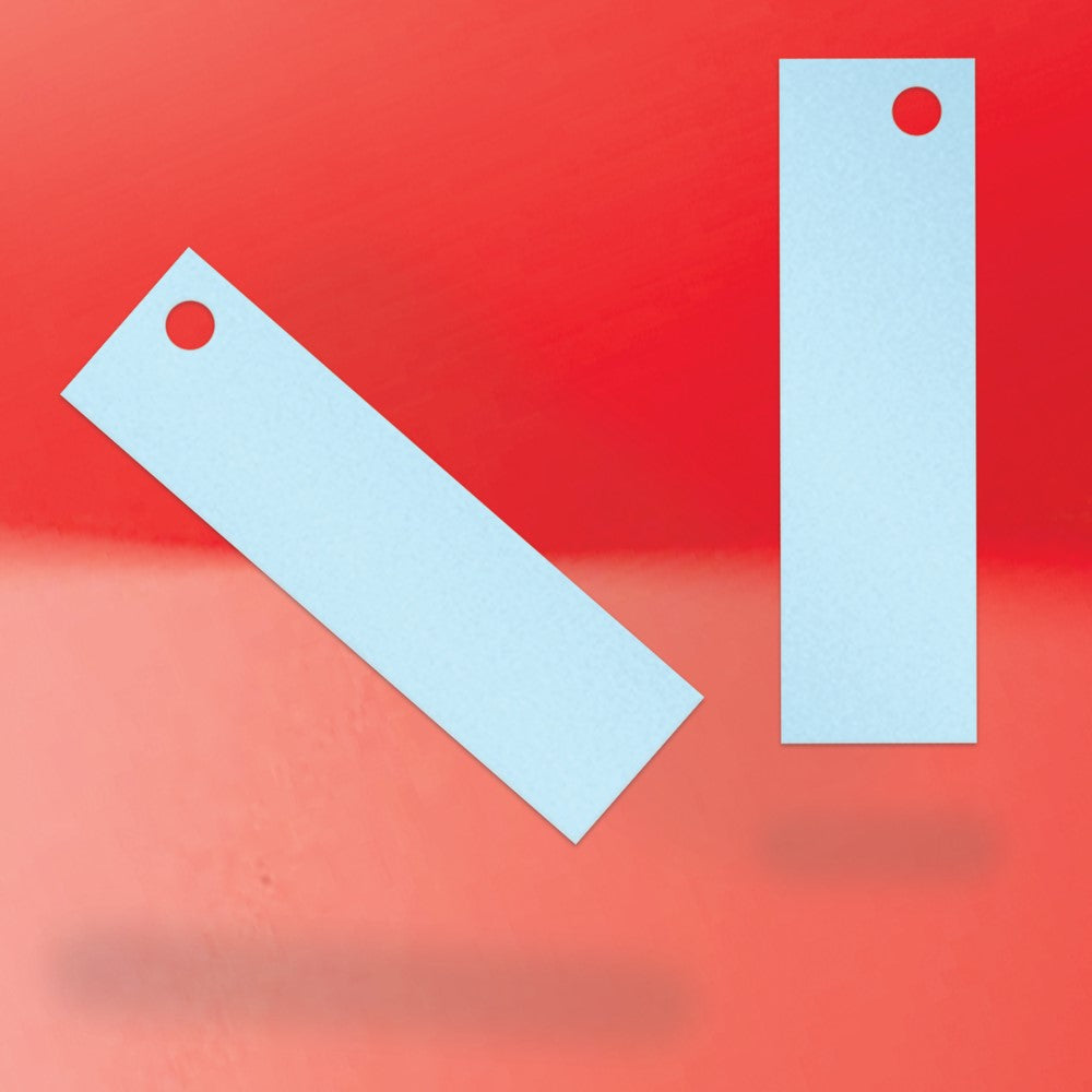Shimmer Blue Custom Hang Tag-Rectangle - 1-3/4" x 1/2" (200 pcs)