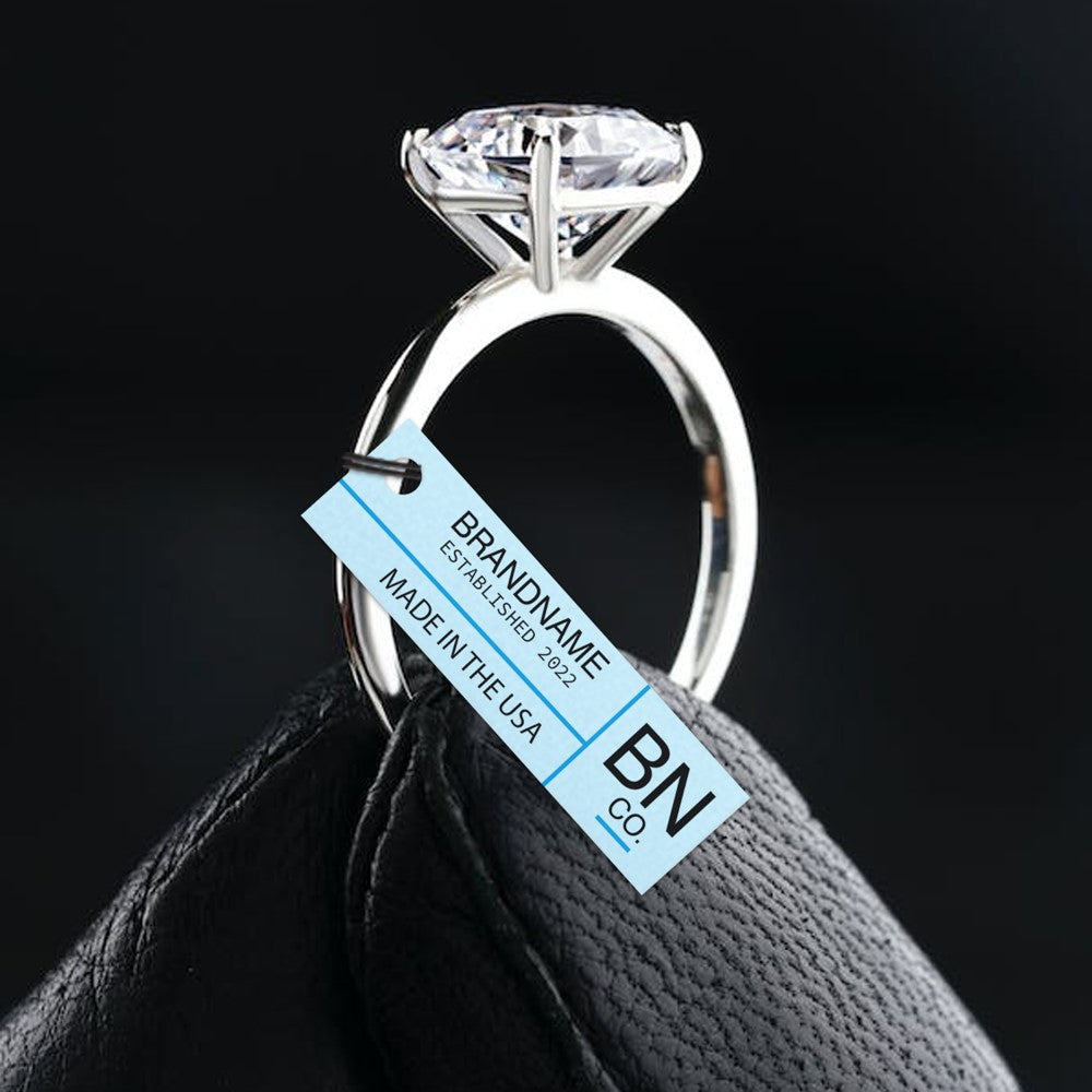 Shimmer Blue Custom Hang Tag-Rectangle - 1-3/4" x 1/2" (200 pcs)