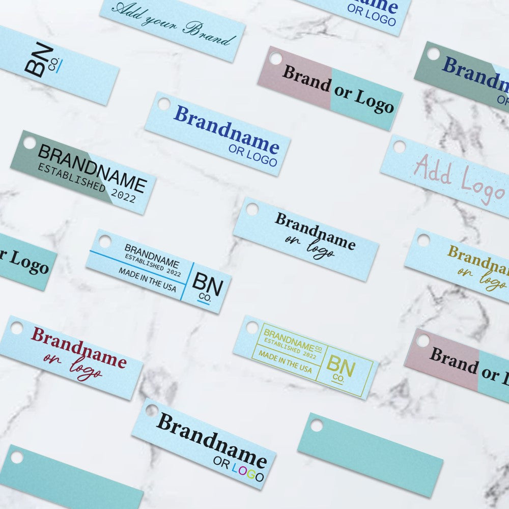 Shimmer Blue Custom Hang Tag-Rectangle - 1-3/4" x 1/2" (200 pcs)