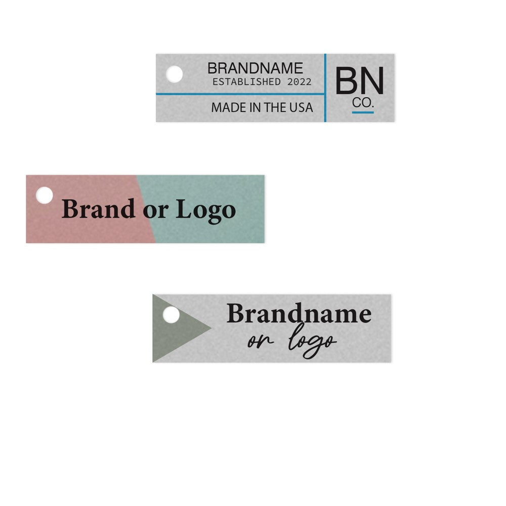Smoke Grey Custom Hang Tag-Rectangle - 1-3/4" x 1/2"(200 pcs)