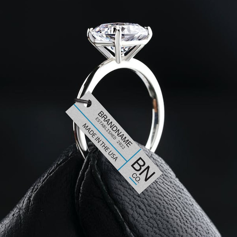 Smoke Grey Custom Hang Tag-Rectangle - 1-3/4" x 1/2"(200 pcs)