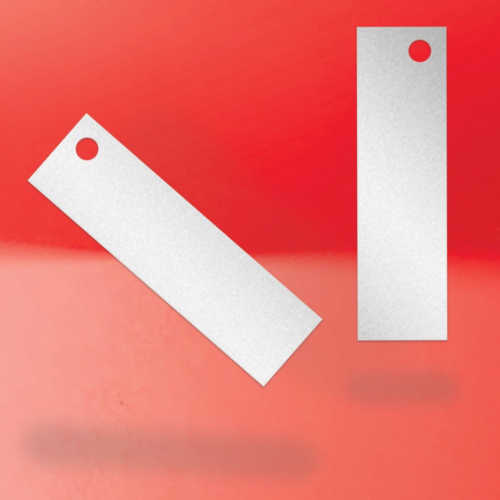 Shimmer Silver Custom Hang Tag-Rectangle - 1-3/4" x 1/2"(200 pcs)