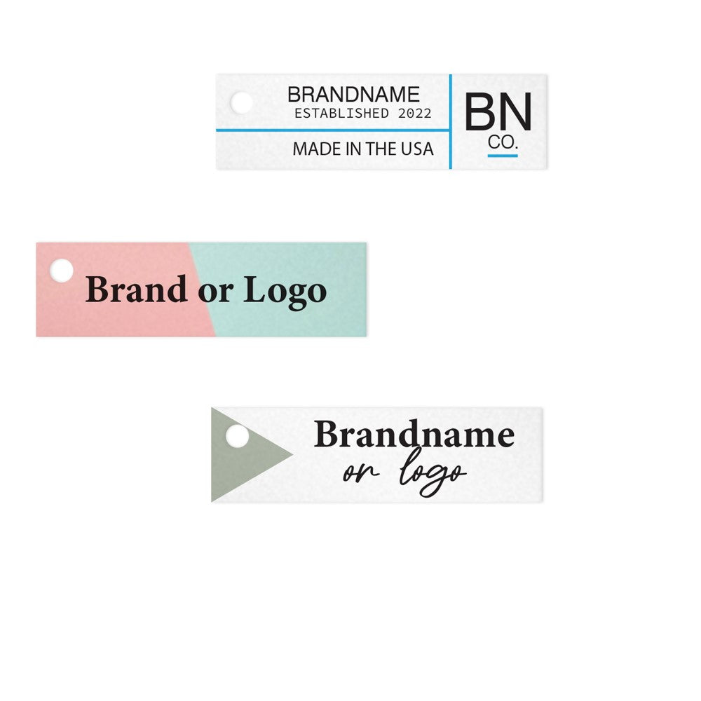 Shimmer White Custom Hang Tag-Rectangle - 1-3/4" x 1/2"(200 pcs)