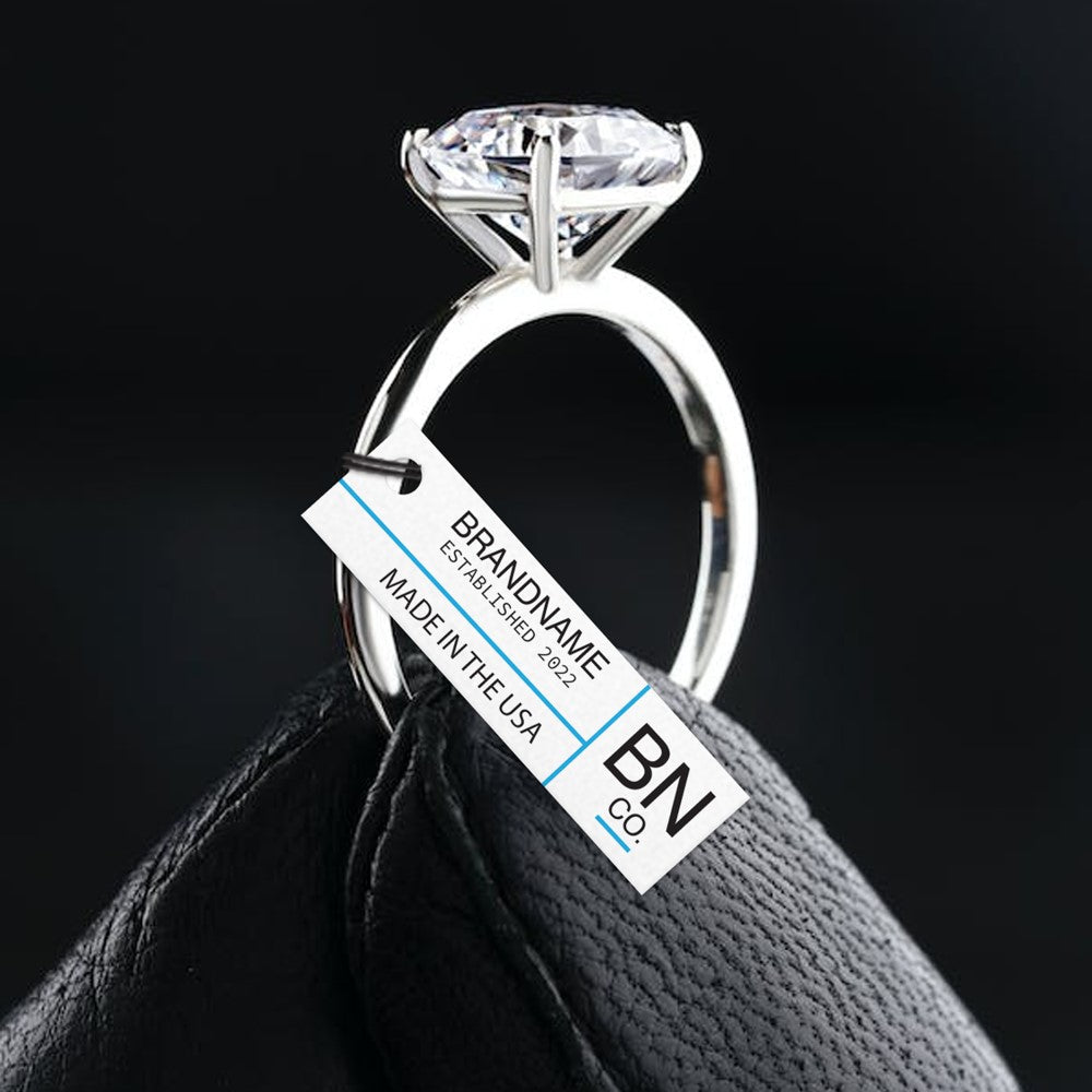 Shimmer White Custom Hang Tag-Rectangle - 1-3/4" x 1/2"(200 pcs)