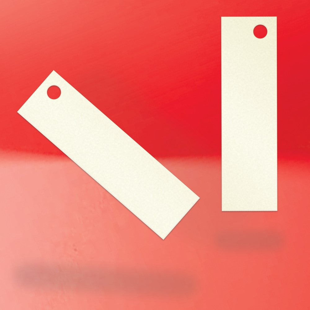 Shimmer White Gold Custom Hang Tag-Rectangle - 1-3/4" x 1/2"(200 pcs)