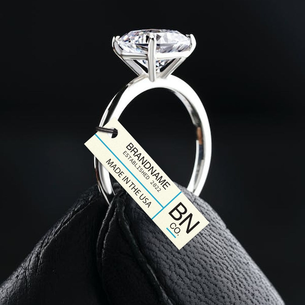 Shimmer White Gold Custom Hang Tag-Rectangle - 1-3/4" x 1/2"(200 pcs)