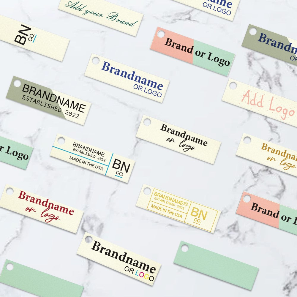 Shimmer White Gold Custom Hang Tag-Rectangle - 1-3/4" x 1/2"(200 pcs)