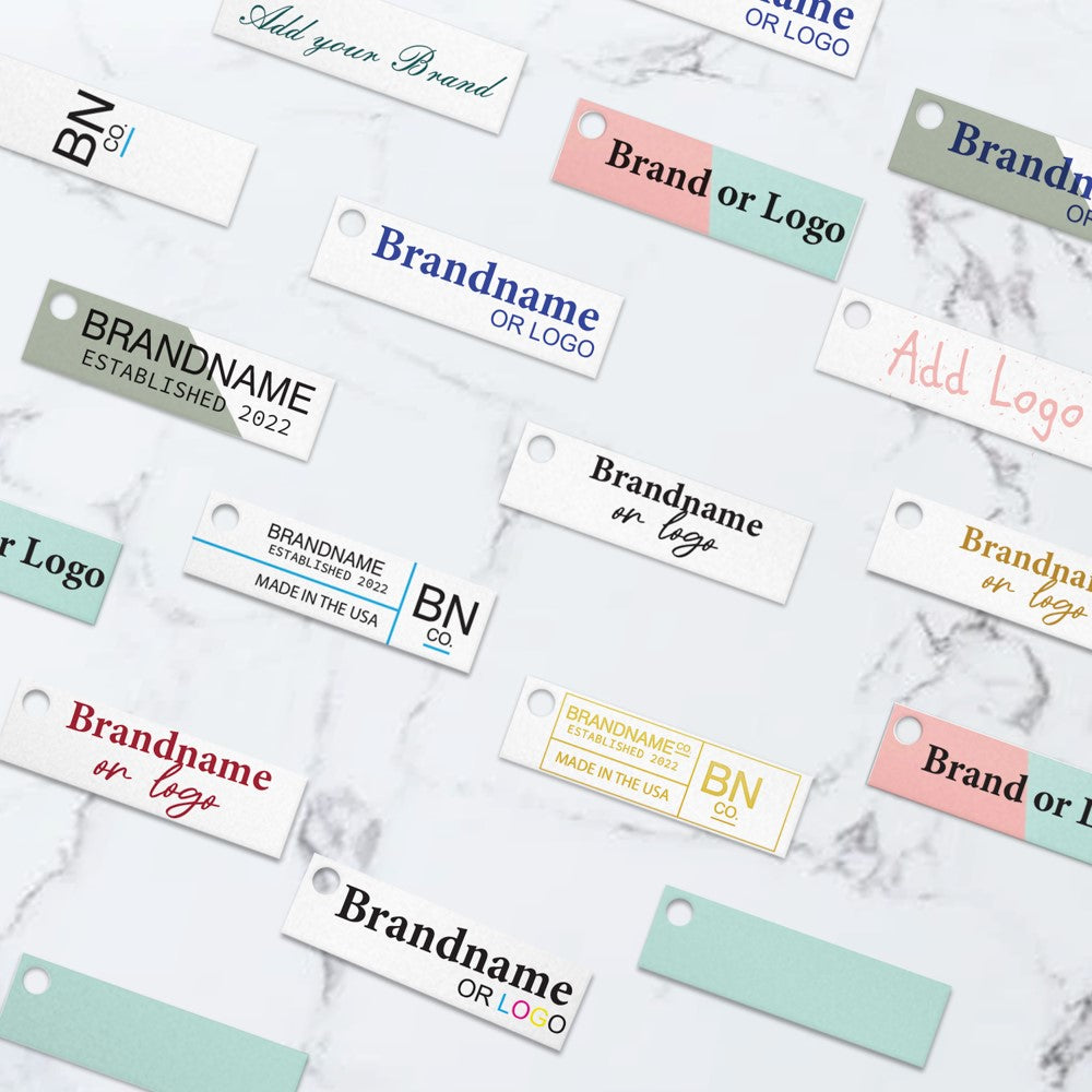 Shimmer White Custom Hang Tag-Rectangle - 1-3/4" x 1/2"(200 pcs)