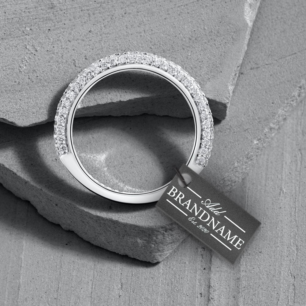 Shimmer Black Custom Hang Tag Rectangle - 1" x 1/2" (300 pcs)