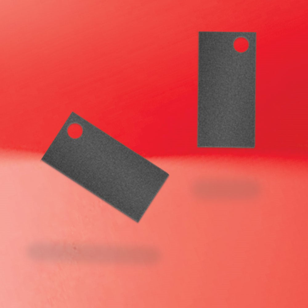 Shimmer Black Custom Hang Tag Rectangle - 1" x 1/2" (300 pcs)