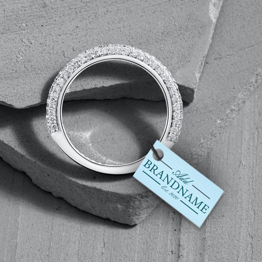 Shimmer Blue Custom Hang Tag Rectangle - 1" x 1/2" (300 pcs)