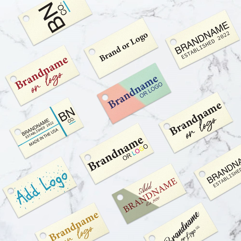 Ivory Custom Hang Tag Rectangle - 1" x 2" (100 pcs)