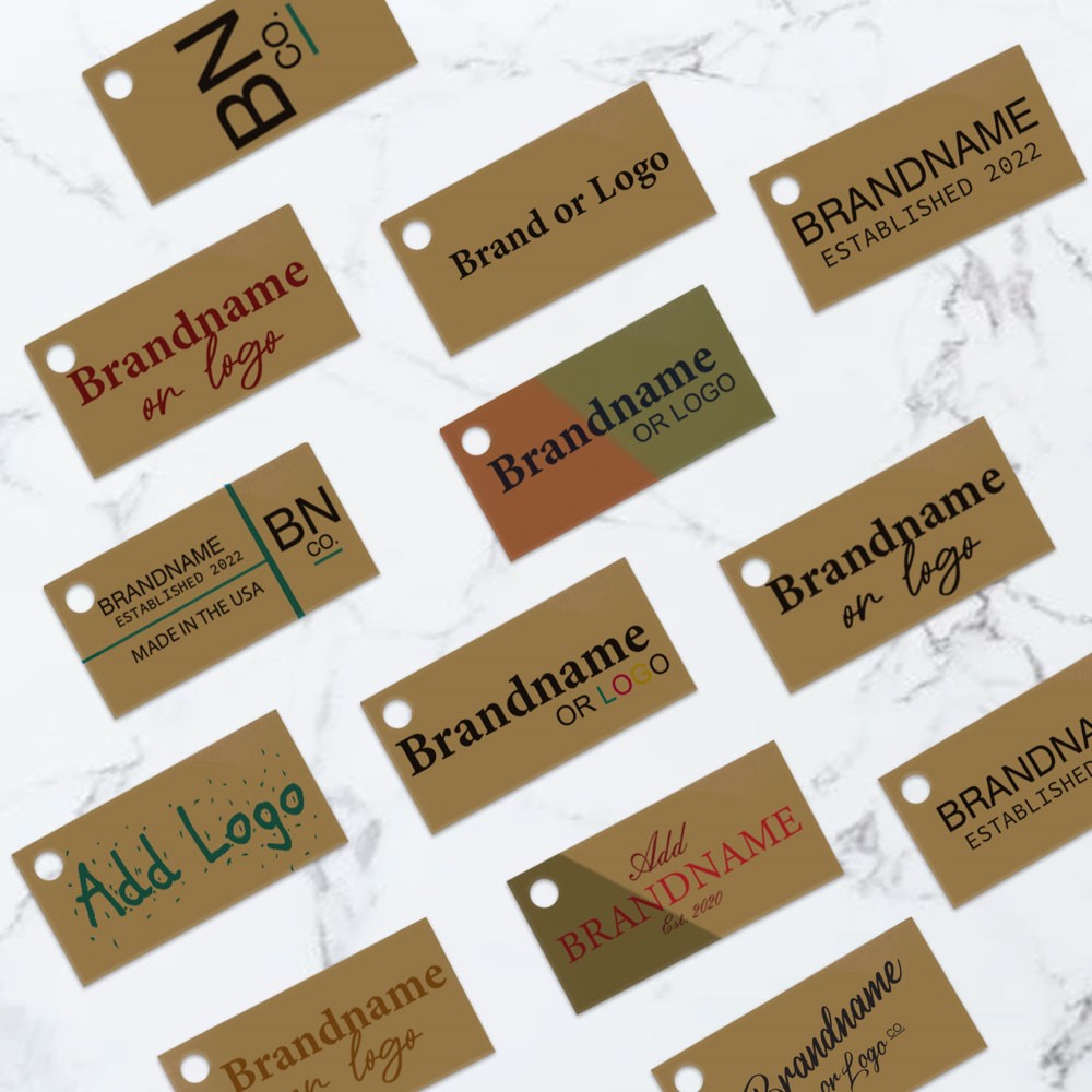 Kraft Custom Hang Tag Rectangle - 1" x 2" (100 pcs)