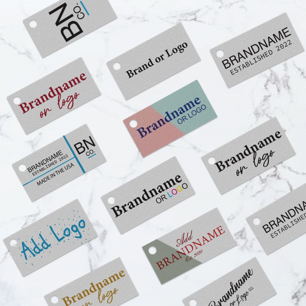 Smoke Grey Custom Hang Tag Rectangle - 1" x 2" (90 pcs)