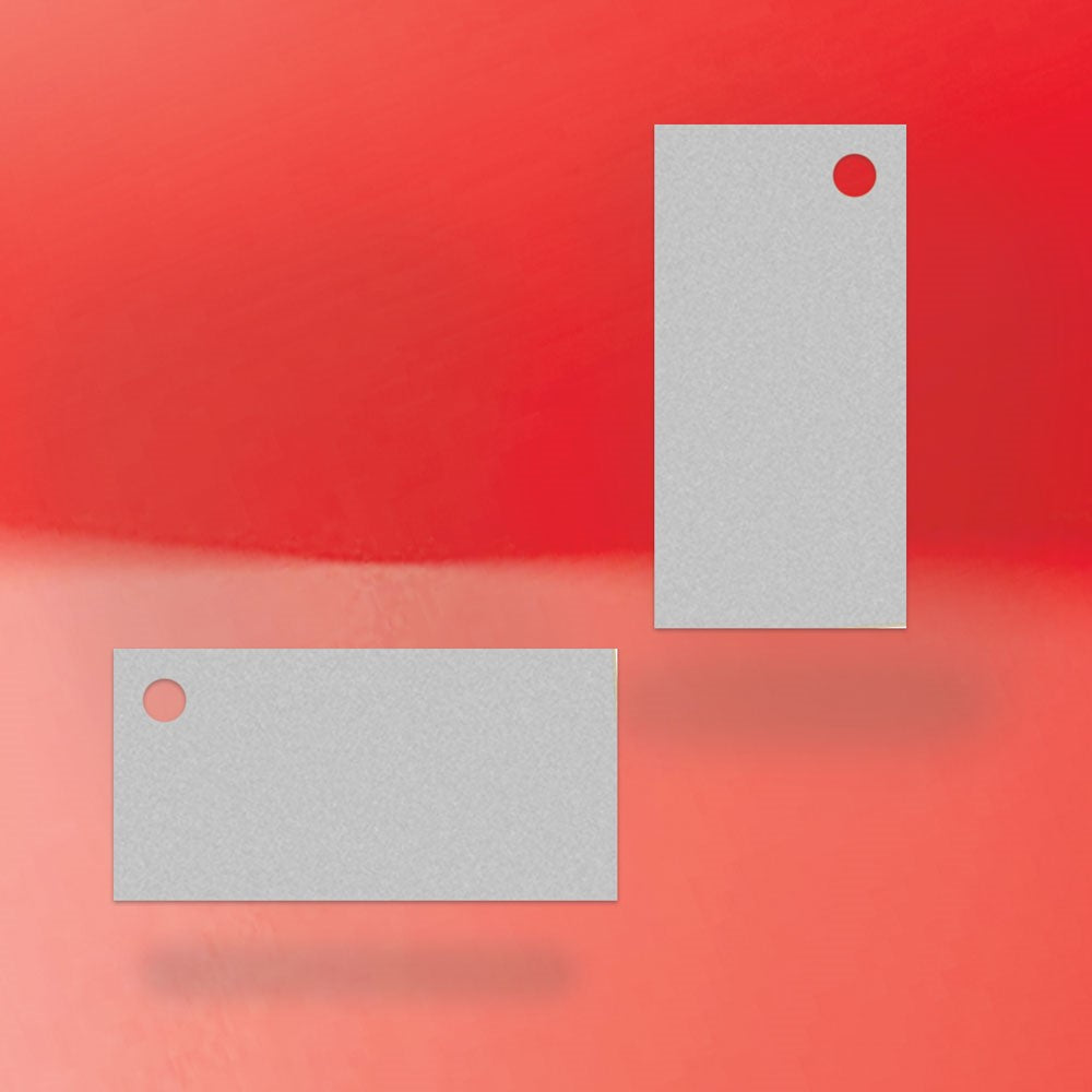 Smoke Grey Custom Hang Tag Rectangle - 1" x 2" (90 pcs)