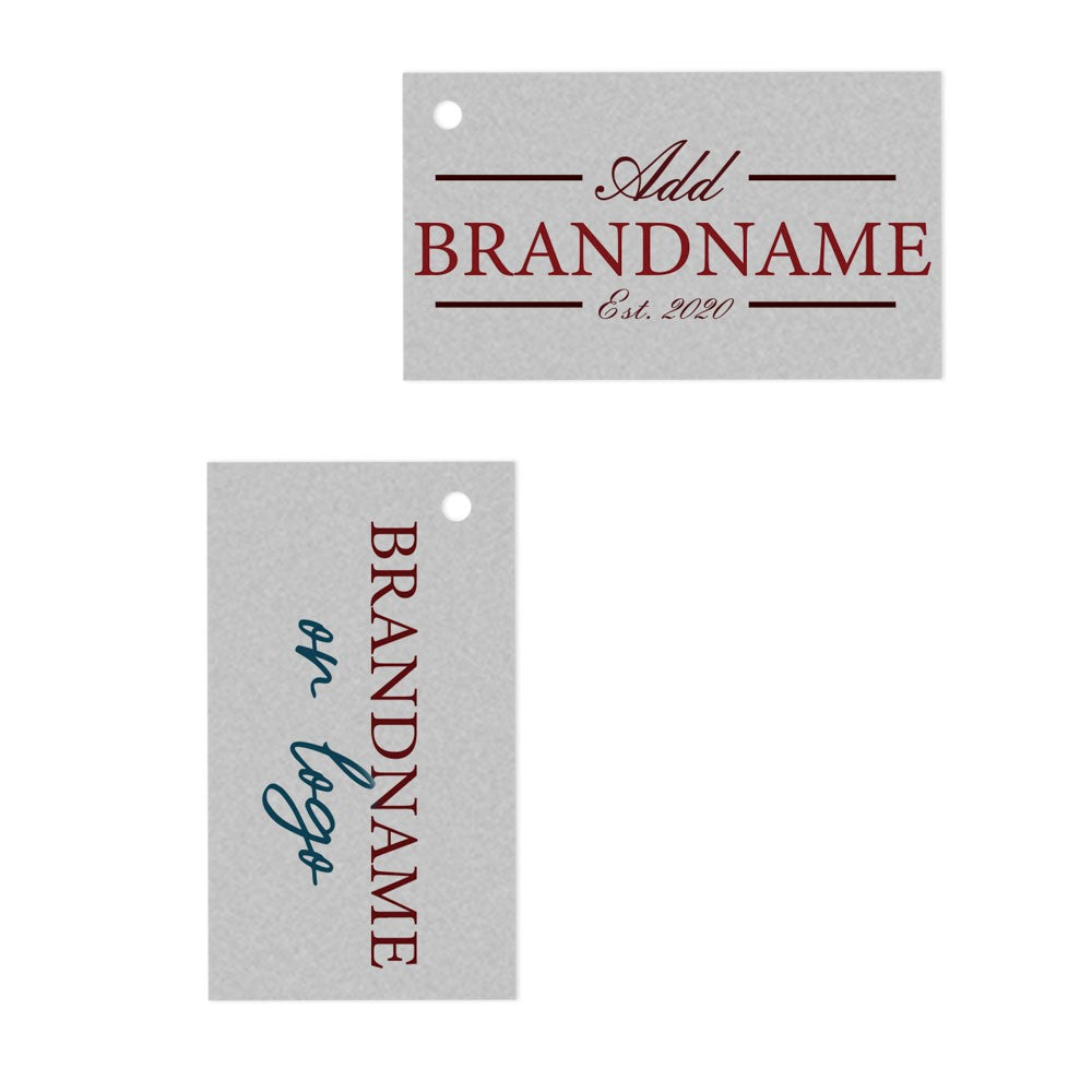 Smoke Grey Custom Hang Tag Rectangle - 1" x 2" (90 pcs)