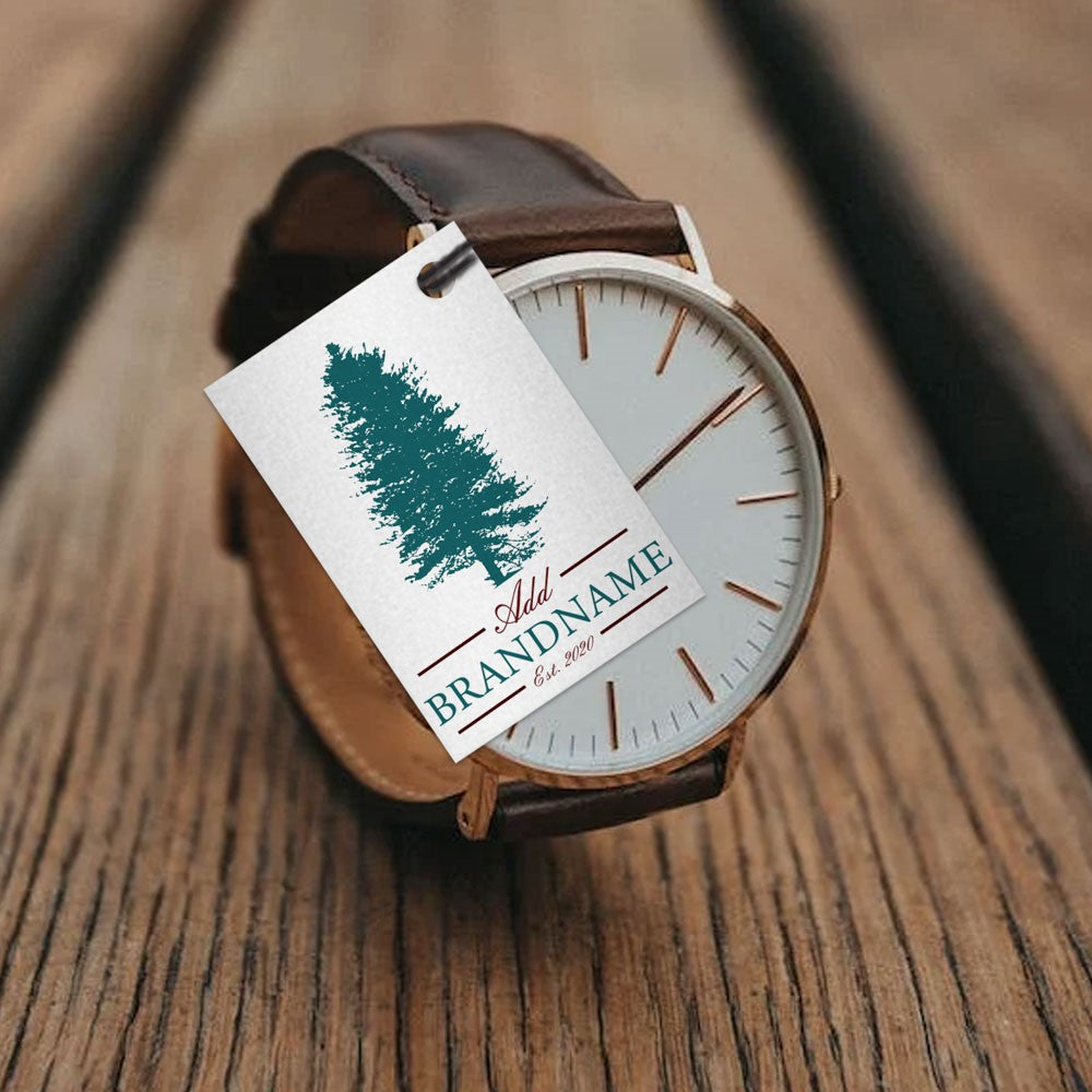 Shimmer Silver Custom Hang Tag Rectangle - 1" x 2" (100 pcs)