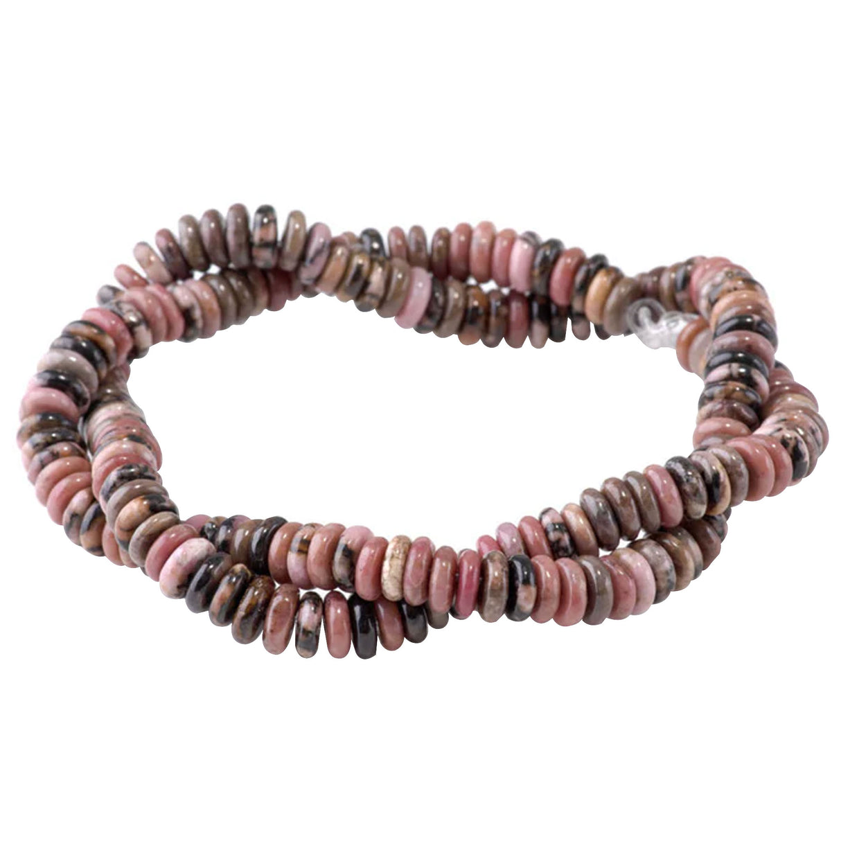 Rhodonite 2x6mm Thin Rondelle Beads - Natural Pink Gemstone Strand