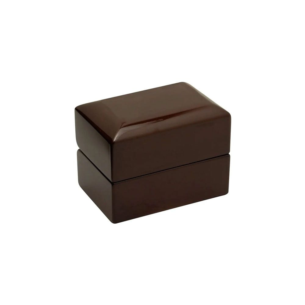 Premium Brown Veneer Dual Jewelry Ring Box