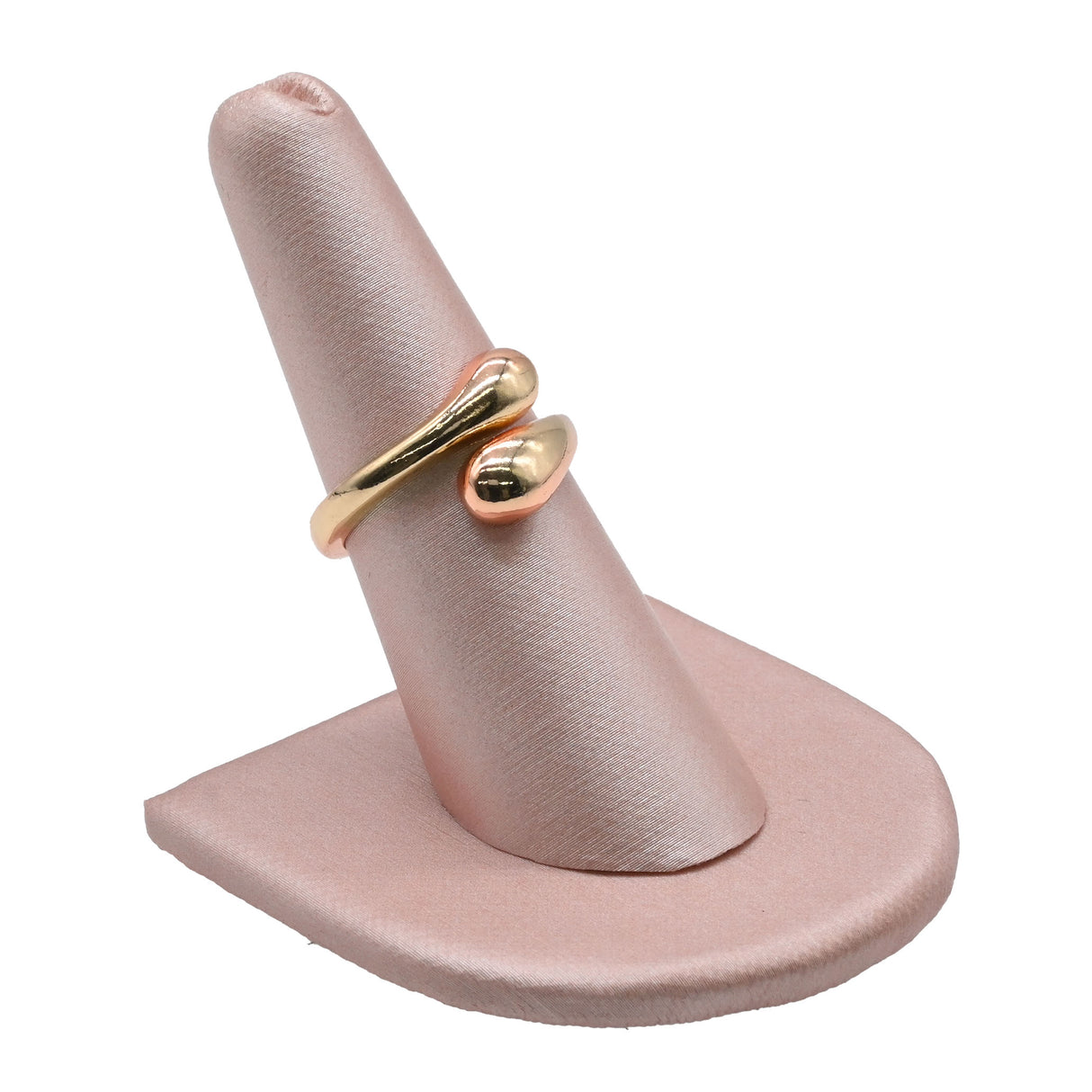 Champagne Pink Single Finger Ring Display – Half Round Base