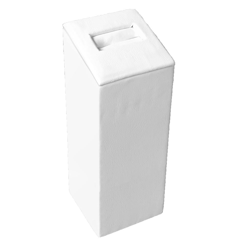 White Leatherette Jewelry Ring Stand, 3 1/4" Tall
