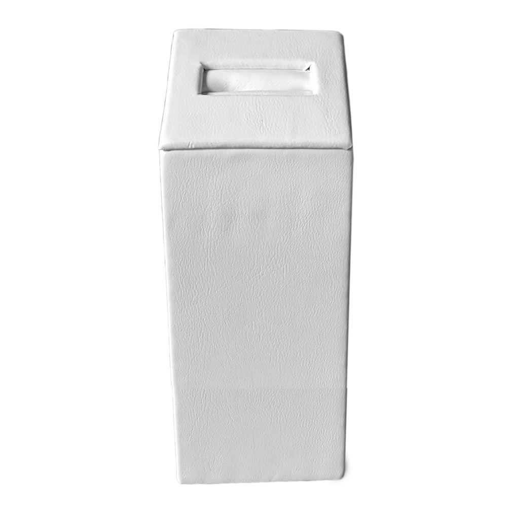 White Leatherette Jewelry Ring Stand, 3 1/4" Tall