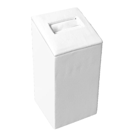 White Leatherette Jewelry Ring Stand, 2 7/8" Tall