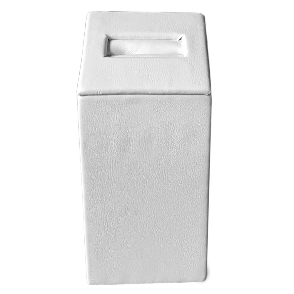 White Leatherette Jewelry Ring Stand, 2 7/8" Tall