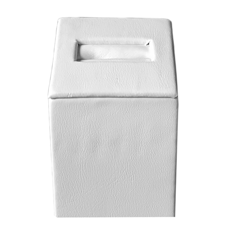 White Leatherette Jewelry Ring Stand, 2-1/2" Tall