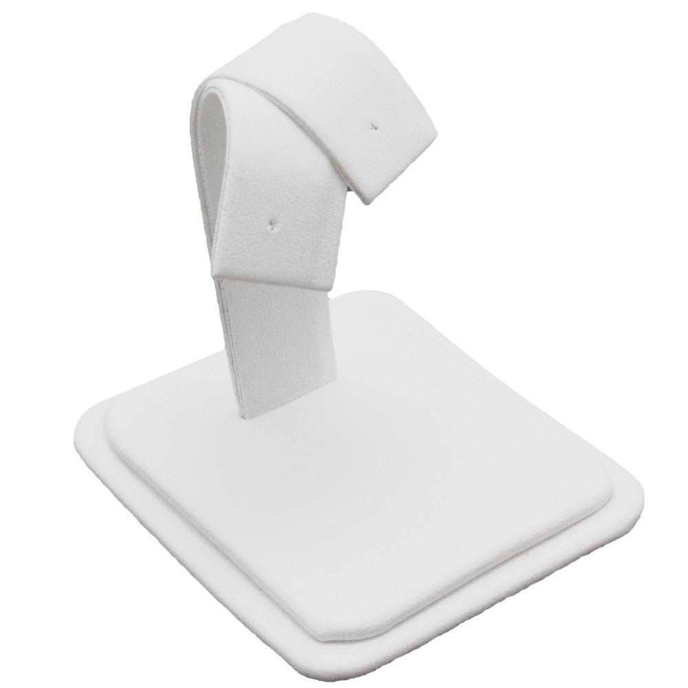 White Leatherette Jewelry Earring Stand, 1-1/8" Tall