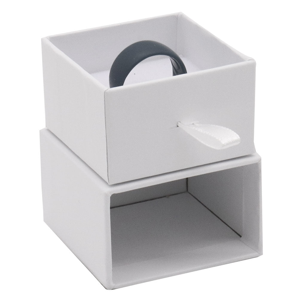 Matte White Paper Slider Ring Box