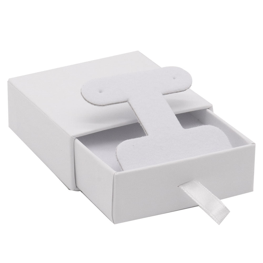 Matte White Paper Slider Earring Box