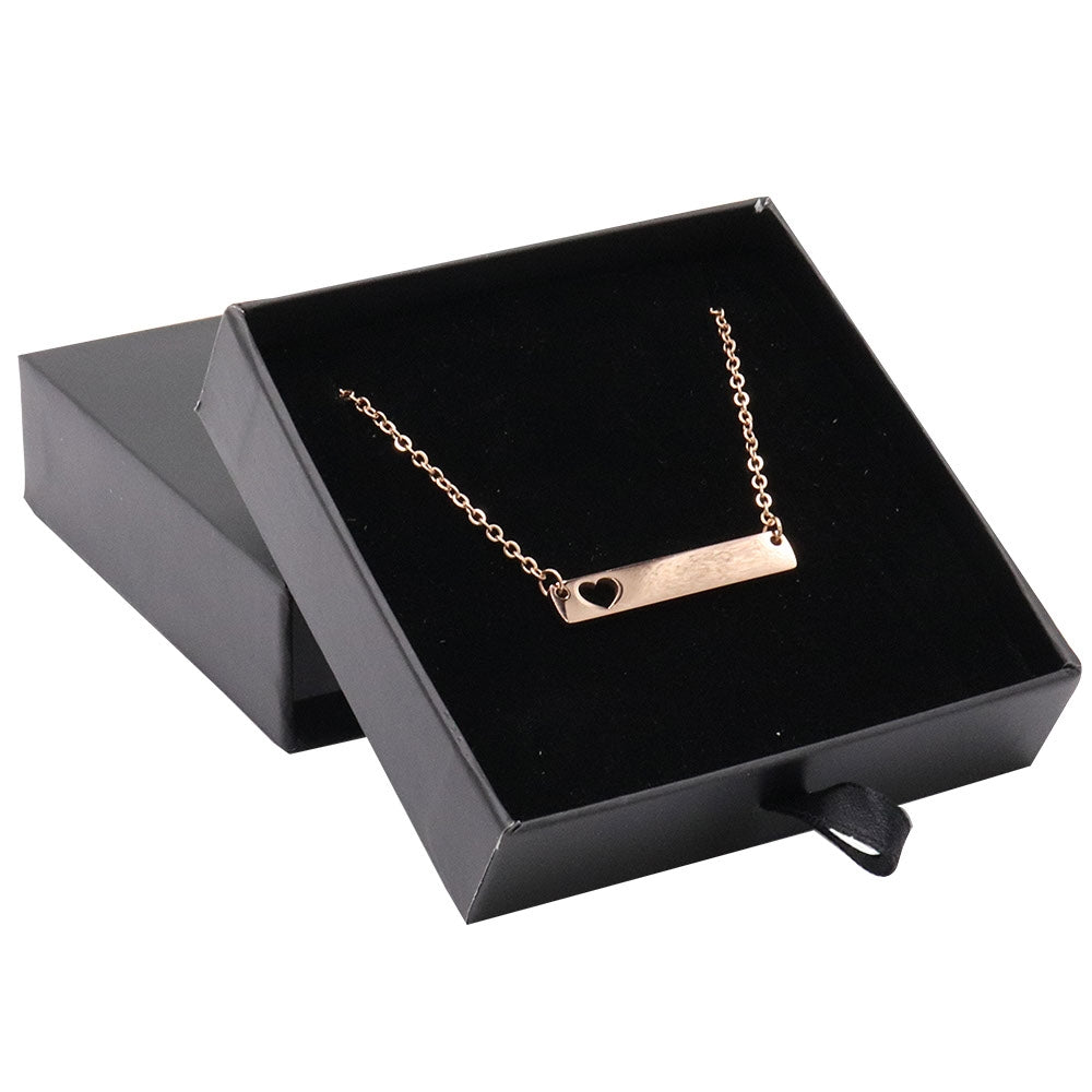 Matte Black Paper Slider Pendant Box