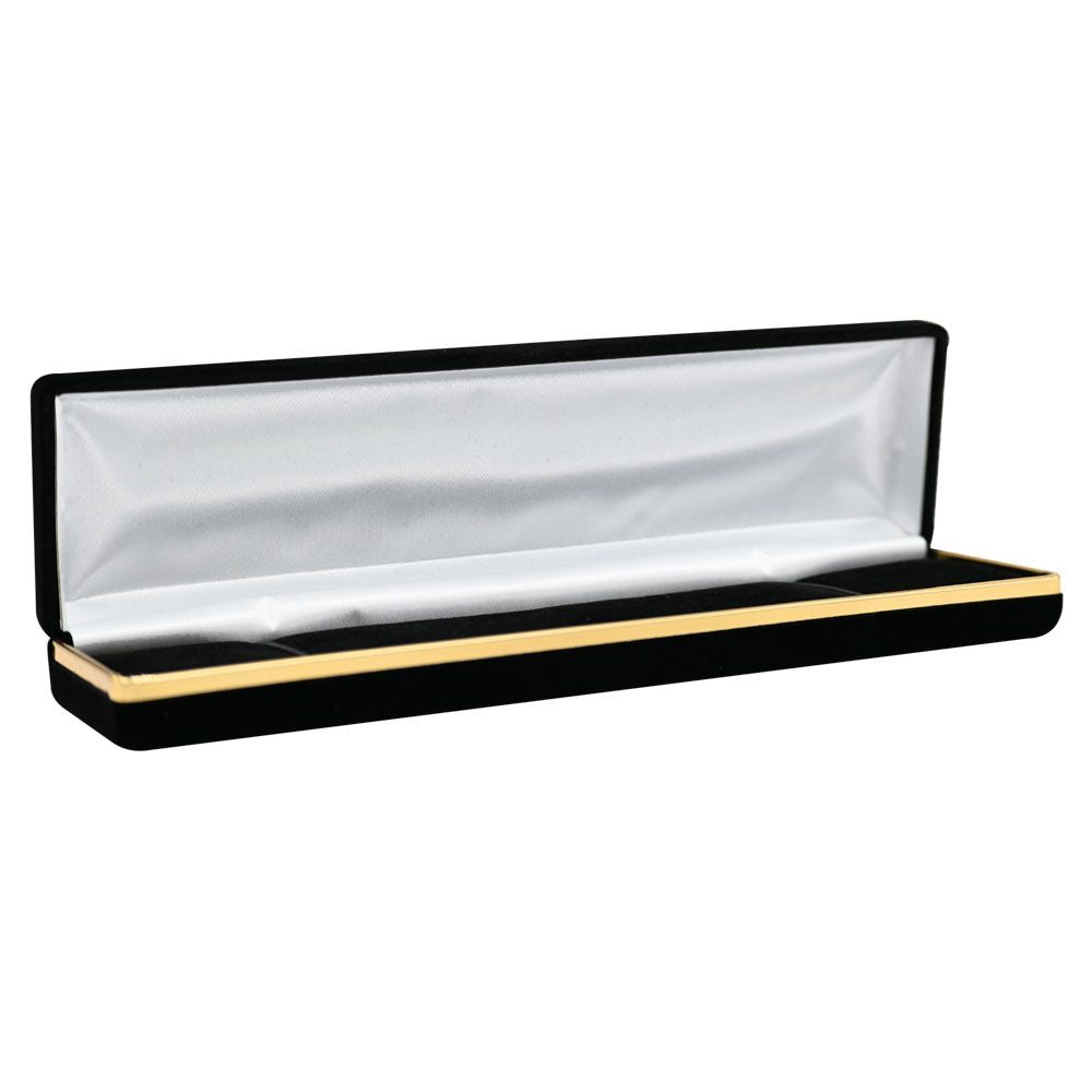 Black Velvet with Gold Trim Jewelry Bracelet or Watch Boxes