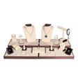24-Piece Beige & Brown Trim Leatherette Jewelry Display Set