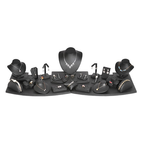 Black Leatherette 26-Piece Jewelry Display Set