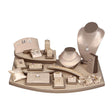 24-Piece Champagne Gold Leatherette Jewelry Set Display
