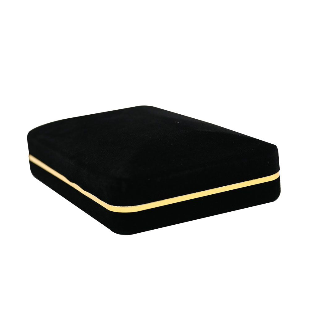 Black Velvet Jewelry Necklace or Chain Gift Packaging Boxes with Gold Trim