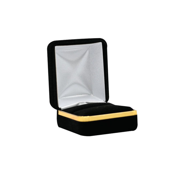 Black Velvet Jewelry Ring Gift Packaging Boxes with Gold Trim
