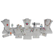 29-Piece Grey Linen Jewelry Showcase Display Set