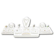 White Leatherette Jewelry Showcase Display Set, 20 Piece Set