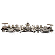 57-Piece Beige & Steel Brown Leatherette Jewelry Showcase Display Set