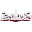 33-Piece White Leatherette & Red Rosewood Jewelry Showcase Display Stand Set
