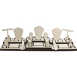 35-Piece Beige Suede & Dark Brown Trim Jewelry Showcase Display Set